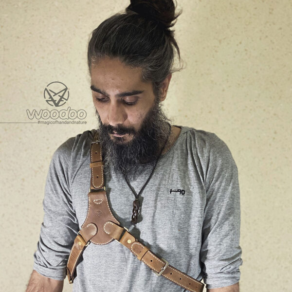 کیف سینه‌ای (چستپک) و نیم‌کوله چرم کد ۰۱۵۵ - تصویر 2